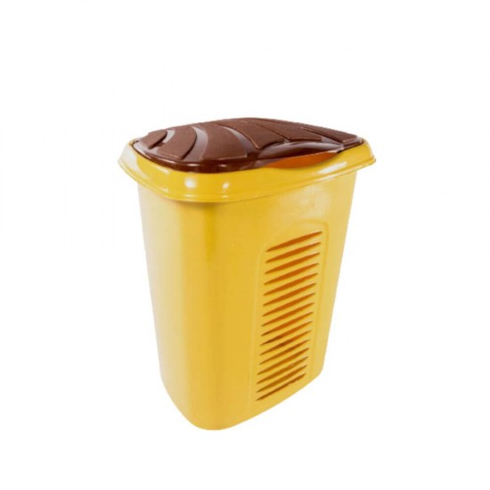 Cos de Rufe STERK, 45x38x51 cm, Plastic Galben, cu Capac, Cosuri pentru Rufe din Plastic, Cos pentru Rufe cu Capac, Cos Mare pentru Rufe cu Capac, Cos din Plastic pentru Haine, Accesorii Baie, Cos Depozitare Haine cu Capac