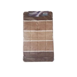 Set 3 Covorase Baie NOVA HOME, 80x50 cm, Polipropilena Maro/Alb, Set Covorase Baie, Covorase pentru Baie, Covoras pentru Baie, Covorase de Baie Plusate, Pres pentru Baie, Presuri de Baie, Covorase de Baie Antialunecare