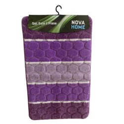 Set 3 Covorase Baie NOVA HOME, 80x50 cm, Polipropilena Mov, Set Covorase Baie, Covorase pentru Baie, Covoras pentru Baie, Covorase de Baie Plusate, Pres pentru Baie, Presuri de Baie, Covorase de Baie Antialunecare