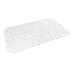 Covoras Baie OPTIM DEKO, 67x37 cm, Ventuze din PVC, Alb, Covorase pentru Cada, Covoras pentru Cabina de Dus, Covorase pentru Baie, Covoras pentru Baie, Covorase de Baie cu Ventuze, Covorase Mici pentru Baie din Plastic