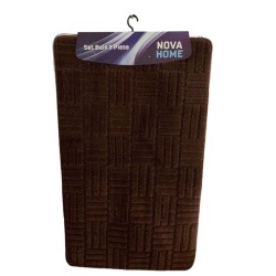 Set 3 Covorase Baie NOVA HOME, 80x50 cm, Polipropilena Maro, Set Covorase Baie, Covorase pentru Baie, Covoras pentru Baie, Covorase de Baie Plusate, Pres pentru Baie, Presuri de Baie, Covorase de Baie Antialunecare