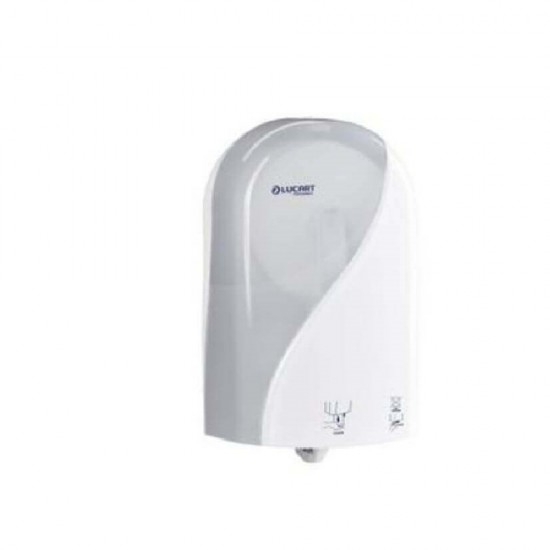 Dispenser Lucart Hartie Igienica, 38.5x23x15.3 cm, Plastic, Culoare Alba, Dispenser pentru Hartie Igienica, Dispensere pentru Hartie Igienica, Dispenser pentru Uz Profesional, Dispenser din Plastic pentru Baie, Articole Profesionale de Igiena