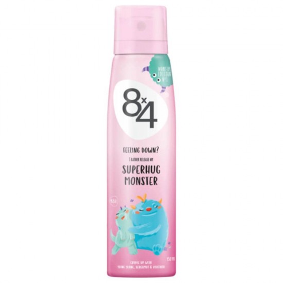Deodorant Spray 8x4 Superhug Monster, 150 ml, Protectie 48h, Parfum de Zambila si Bergamot, Deodorant, Deodorant Spray, Deodorant 8x4, Deodorant 8x4 Spray, Deodorant Parfumat, Deodorant Femei, Deodorante Femei, Deodorant cu Zambila