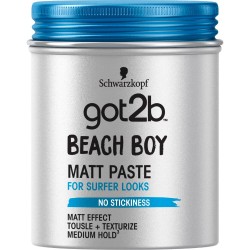 Pasta Modelatoare Par GOT2B Beach Boy, 100 ml, Medium Hold 3, Pasta pentru Par, Pasta de Par Modelatoare, Ceara pentru Coafare, Pasta de Par Matifianta, Pasta pentru Par cu Efect Mat