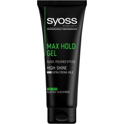 Gel de Par SYOSS Max Hold, 250 ml, Extra Strong Hold, Confera Stralucire Parului, Gel pentru Par, Gel Coafare Par, Gel de Par pentru Barbati, Gel de Par Fixator, Gel de Par cu Efect de Fixare, Gel Fixator pentru Par