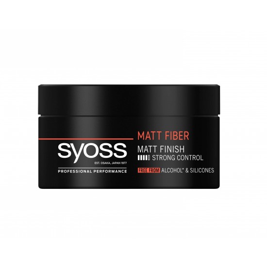 Pasta de Par Modelatoare SYOSS Matt Fiber, 100 ml, Strong Control 4, Pasta pentru Par, Ceara de Par, Pasta Modelatoare de Par, Ceara pentru Modelarea Parului, Pasta Fixatoare de Modelare a Parului, Pasta de Par Syoss