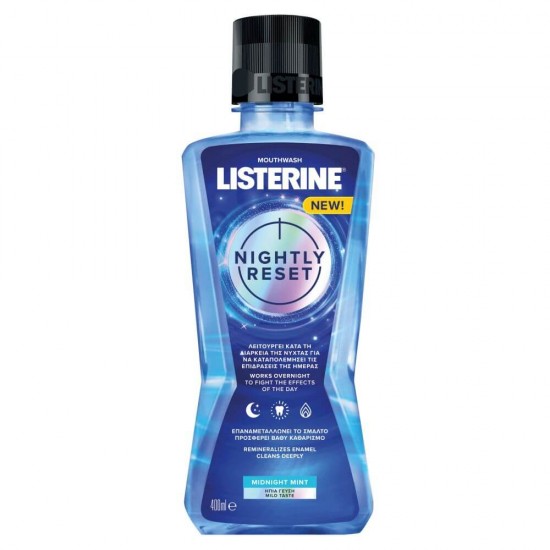 Apa de Gura Listerine Nightly Reset, 400 ml, fara Alcool, Apa de Gura fara Alcool, Apa de Gura Listerine, Apa de Gura pentru Noapte, Produse Ingrijire Dentara, Ingrijire Orala, Produse pentru Sanatate Dentara, Ingrijire si Protectie Dentara