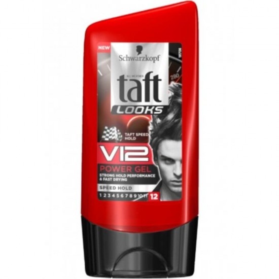 Gel Par Taft Looks V12, Speed Hold 12, 150 ml, Gel Ingrijire Par Barbati, Produse pentru Par Barbati, Geluri Profesionale Barbati, Gel Profesional pentru Par, Gel Modelator Taft, Gel pentru Coafura, Produse pentru Styling, Gel Aranjare Par Barbati