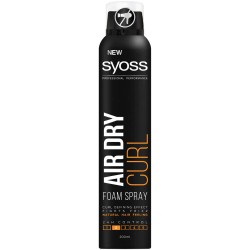 Spuma Spray Syoss Air Dry pentru Par Ondulat, 200 ml, Nivel de Fixare 2, Spuma Par, Spuma pentru Par, Spuma Par Ondulat, Spuma Tip Spray, Spuma Fixativa, Spuma Fixare Par, Spuma Fixare Medie, Spuma Nivel 2, Mousse Par, Spuma Syoss