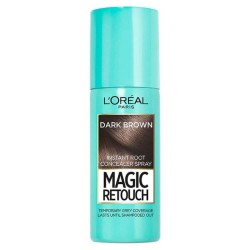Spray Instant de Par L'Oreal Paris Magic Retouch 2 Dark Brown, 75 ml, Spray pentru Mascarea Radacinilor Crescute, Spray Camuflare Radacini, Spray Acoperire Radacini Crescute, L'OREAL Paris Magic Retouch pentru Retusarea Radacinilor