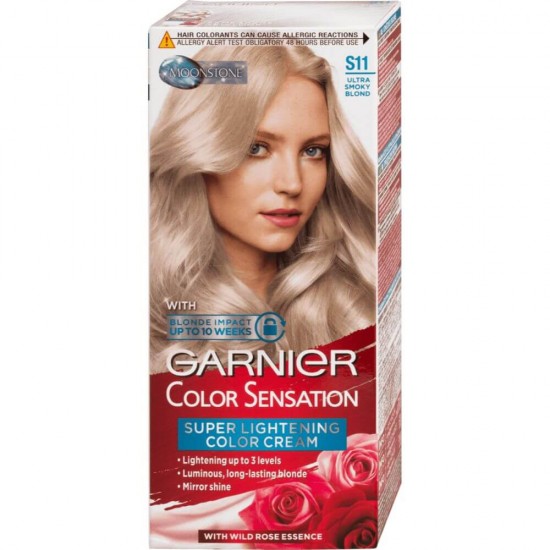 Vopsea de Par Permanenta Garnier Color Sensation S11, 110 ml, Ultra Smoky Blond, Colorare Par Blond Garnier Ultra Smoky Blond, Vopsea de Par Nuanta Ultra Smoky Blond, Vopsele Hair Styling, Produse de Ingrijire a Parului, Vopsea Colorare Par Garnier