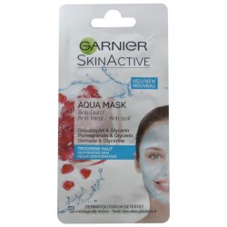 Masca Mini Garnier Skin Active Aqua Mask cu Rodie, 8 ml, Masca de Fata cu Rodie, Masca de Fata cu Glicerina, Masca de Fata Garnier Skin Active, Masca pentru Ten Deshidratat, Masca Rehidratare Ten, Masca Hidratanta pentru Ten, Masca Ten Gel