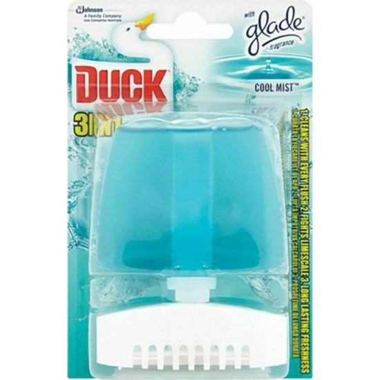Odorizant WC DUCK Cool Mist 3 in 1, 55 ml, Geluri Odorizante WC, Odorizante pentru Toaleta, Odorizant Toaleta, Gel Odorizant pentru Toaleta cu Suport, Odorizant Dezinfectant pentru WC, Odorizante WC