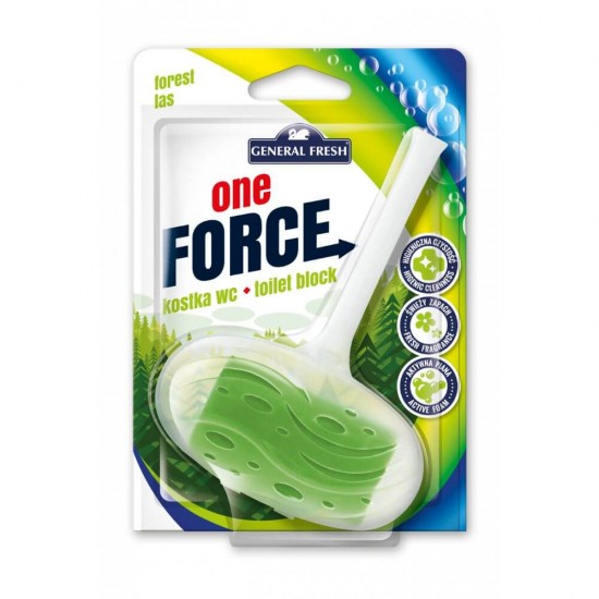 Odorizant WC GENERAL FRESH One Force Forest, 40 g, Bile Odorizante Toaleta, Odorizant Toaleta, Odorizant Anticalcar pentru WC, Odorizant pentru Toaleta cu Suport, Bile Odorizante WC, Odorizant Dezinfectant pentru WC
