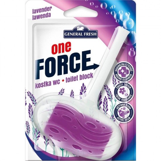 Odorizant WC GENERAL FRESH One Force Lavander, 40 g, Bile Odorizante Toaleta, Odorizant Toaleta, Odorizant Anticalcar pentru WC, Odorizant pentru Toaleta cu Suport, Bile Odorizante WC, Odorizant Dezinfectant pentru WC