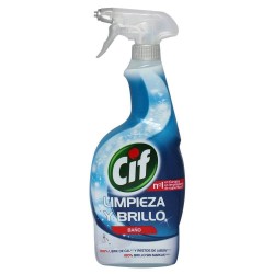 Solutie Spray Baie Cif Limpieza y Brillo Bano, 750 ml,  Solutie Dezinfectanta pentru Baie, Spray Cif Curatare Baie, Solutie Spray Curatare Baie, Solutie Anticalcar pentru Suprafete, Solutii si Produse de Curatenie pentru Baie