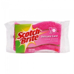 Bureti SCOTCH BRITE Confort Delicat de Bucatarie, 2 Buc/Set, Spuma Poliuretanica si Fibra Abraziva, Burete din Spuma Poliuretanica, Burete Fibra Abraziva, Burete Vase Ergonomic, Burete Vase, Bureti Vase, Burete Curatenie