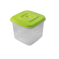 Cutie Alimente Mini Bella III, 750 ml, 7.5x7.5x7.5 cm, Capac Verde, Caserole Depozitare Alimente, Caserole Alimentare cu Capace din Plastic, Caserole din Plastic cu Capac, Caserola cu Capac, Cutii din Plastic pentru Depozitare si Pastrare Alimente