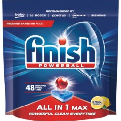 Detergent pentru Masina de Vase FINISH, All in One Deep Clean Lemon, 48 Tablete, Detergenti pentru Masinile de Vase, Detergent Capsule pentru Masina de Vase, Detergent pentru Masina de Curatat Vasele, Detergent Vase Finish