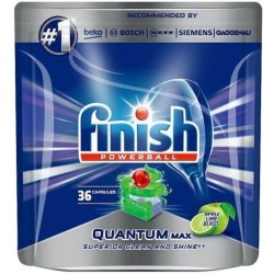 Detergent pentru Masina de Vase FINISH, Quantum Max, 36 Tablete, Parfum de Mere si Lime, Detergenti pentru Masinile de Vase, Detergent Capsule pentru Masina de Vase, Detergent pentru Masina de Curatat Vasele, Detergent Vase Finish