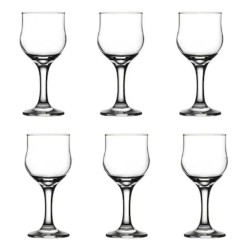 Set 6 Pahare Vin Rosu Pasabahce Tulipe, 240 ml, Set Pahare Vin 240 ml, Pahare pentru Vinuri 240 ml, Set Pahare Vin din Sticla cu Picior, Pahare cu Picior pentru Bauturi si Vinuri, Accesorii pentru Bar, Set Pahare cu Picior din Sticla pentru Vin Rosu