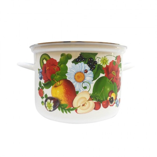 Oala Inalta 2 L, Email, Alba, Model cu Fructe, Oala Bucatarie, Oale Bucatarie, Oala Email, Oale Email, Oala 2 L, Oale 2 L, Oala de Gatit, Oale de Gatit, Oala Supa, Oale Supe, Oala Ciorba, Oale Ciorba, Oale Emailate, Oala Emailata, Oala din Email