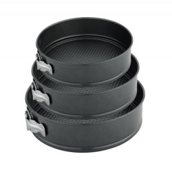 Set 3 Tavi pentru Copt, Forma Rotunda, 24/26/28 cm, Tavi cu Baza Detasabila, Tavi de Copt, Tavi pentru Copt, Set Tavi de Copt, Tava Forma Rotunda, Tava Cerc, Tava Rotunda, Forme Gatit, Forme Copt