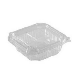Caserole Capac Atasat, 120x120x30 mm, 100 Buc/Set, 150 ml, Plastic Transparent, Caserole de Unica Folosinta, Caserole cu Capac din Plastic, Caserole din Plastic, Caserole Catering, Caserola cu Capac, Caserole din Plastic Unica Folosinta