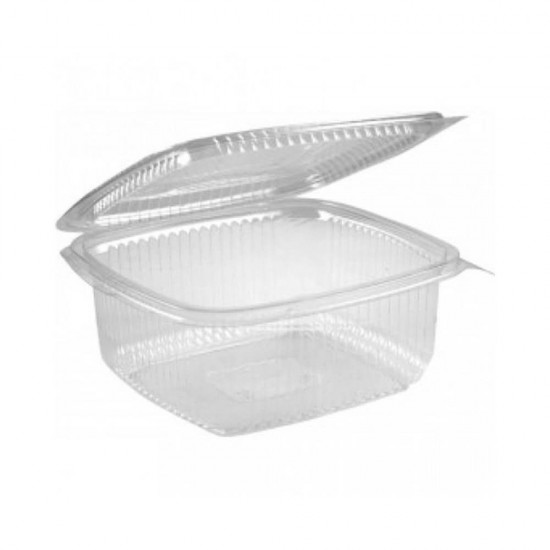 Caserole Capac Atasat, 112x126x58 mm, 100 Buc/Set, 500 ml, Plastic Transparent, Caserole Reactangulare, Caserole de Unica Folosinta, Caserole cu Capac din Plastic, Caserole din Plastic, Caserola cu Capac, Caserole din Plastic Unica Folosinta
