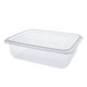 Caserole Capac Atasat, 190x120x70 mm, 100 Buc/Set, 1000 ml, Plastic Transparent, Caserole de Unica Folosinta, Caserole cu Capac din Plastic, Caserole din Plastic, Caserole Catering, Caserola cu Capac, Set de Caserole din Plastic