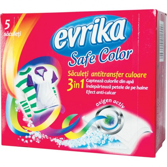 Set 5 Saculeti Antitransfer 3 in 1 pentru Rufe Evrika Safe Color, Anti-Calcar, Saculeti Impotriva Transferului Culorilor, Saculeti Antitransfer Haine, Set Saculeti Antitransfer, Saci Antitransfer, Saculeti Contra Transferului Culorilor