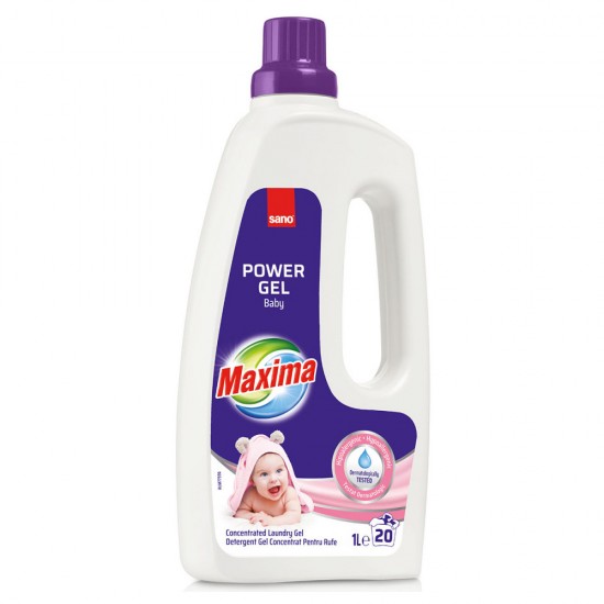 Detergent Gel Concentrat pentru Rufe Sano Maxima Baby, 1 L, Parfum Floral, Detergent Concentrat Rufe, Detergent Rufe, Detergent Haine, Detergent Lichid, Detergent Delicat, Detergent Gel Haine, Detergent Rufe Bebelusi, Detergent Haine Bebe