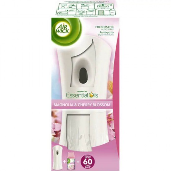 Air Wick Freshmatic cu Spray Odorizant de Camera, Magnolia, 250 ml, Set Aparat Air Wick Freshmatic si Spray Odorizant Tip Aerosol, Aparat Odorizant de Camera Automat, Aparate Odorizante Air Wick, Odorizant Tip Aerosol Automat