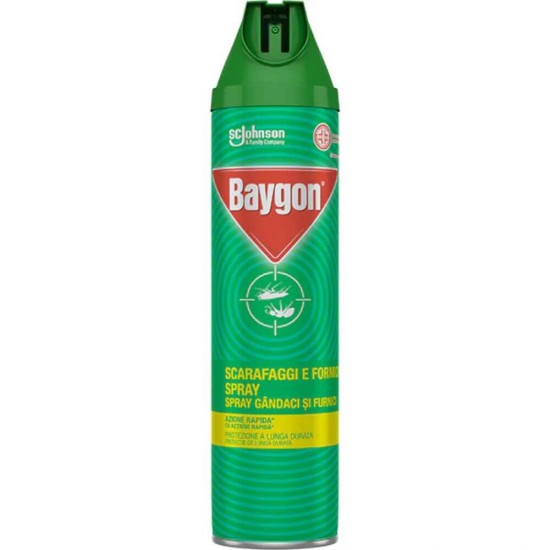 Spray Insecticid BAYGON, 400 ml, contra Gandaci si Furnici, Spray Insecticid, Solutie pentru Gandaci si Furnici, Solutie Pulverizatoare pentru Gandaci si Furnici, Spray pentru Insecte, Solutie Anti Gandaci, Solutii Insecticide, Spray Anti Furnici