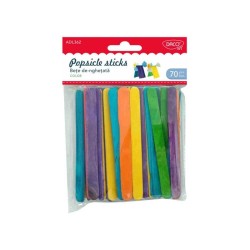 Betisoare de-nghetata DACO, 70 Buc/Set, 11.2x1 cm, Multicolor, Accesorii Creatie, Accesorii Craft, Bete de Inghetata, Bete Late de Inghetata, Bete din Lemn Inghetata, Betisoare din Lemn