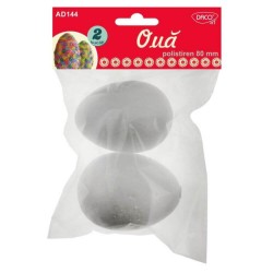 Oua Polistiren DACO, 2 Buc/Set, 80 mm, Alb, Oua de Pictat, Oua de Paste din Polistiren, Oua de Paste de Pictat, Oua Polistiren Pentru Decorat, Oua Polistiren, Oua Polistiren pentru Pictat
