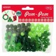 Pom Pom DACO, 120 Buc/Set, 10 mm, Verde, Material Textil,  Bilute Plusate Colorate, Bilute Pom Pom, Accesorii Craft, Accesorii Creatie, Pom-Pom Textil, Pom Pom Colorat, Pom Pom Decorativ, Pom Pom Ornamental, Pom Pom pentru Lucru Manual