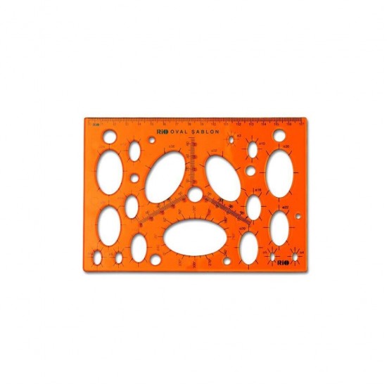 Sablon 17 cm cu Forme Ovale RIO, Trasarea Formelor Ovale, Plastic, Portocaliu, Sablon Oval, Sablon pentru Desen, Sablon Forme Ovale, Sablon Portocaliu pentru Forme Ovale, Sablon Desen Tehnic, Sablon Desen pentru Copii