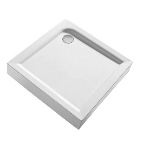 Cadita Dus Patrata Kolo First, 800x800x165 mm, Material Acrilic Alb, Cada pentru Dus 80x80x16.5 cm, Cadita pentru Dus, Cadite Patrate pentru Dus, Cadita Patrata pentru Cabina de Dus, Cadite pentru Cabinele de Dus