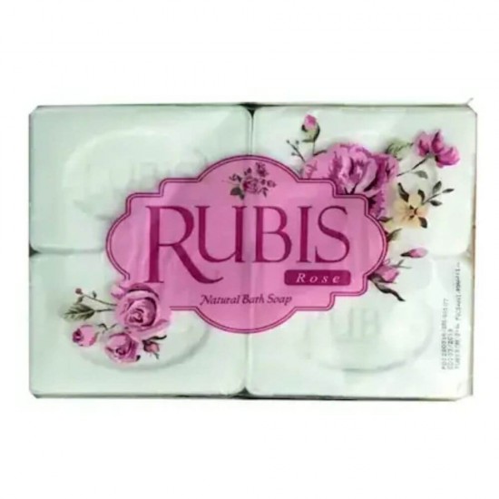 Sapun Solid RUBIS Rose, 4 Buc/Set, 125 g/Buc, Parfum de Trandafir, Sapun cu Parfum de Trandafir pentru Corp, Sapunuri de Corp, Sapun pentru Ingrijirea Corpului, Sapun pentru Maini si Corp, Sapun Solid Rubis, Set Sapunuri Solide, Sapunuri de Maini