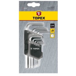 Set de 9 Chei Scurte Imbus Topex, Dimensiuni 1.5-10 mm, Chei Imbus, Chei Imbus Scurte, Set Chei Imbus, Chei Imbus Profesionale, Chei Imbus Mari, Cheie Imbus, Chei Hexagonale Imbus, Cheie Cap Inbus, Cheie Imbus Scurta