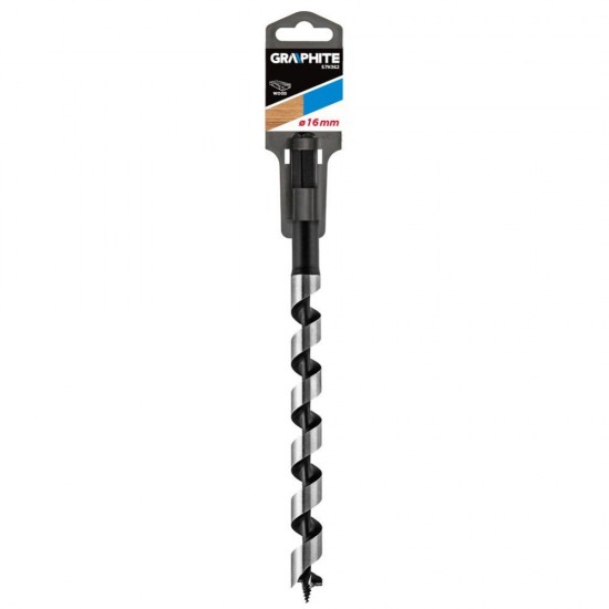 Burghiu Elicoidal pentru Lemn Graphite, 16x250 mm, Burghiu Lemn, Burghiu Bormasina, Burghiu pentru Lemn Graphite, Burghiu pentru Lemn, Burghiu Graphite, Burghiu Elicoidal