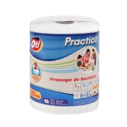 Rola Prosoape Albe Bucatarie OTI Practico, 2 Straturi, 21.5cm x 19.5m, 355 Foi/Rola, Monorola Prosop de Bucatarie, Prosoape Bucatarie Unica Folosinta, Prosoape din Hartie si Servetele, Prosoape Albe de Bucatarie