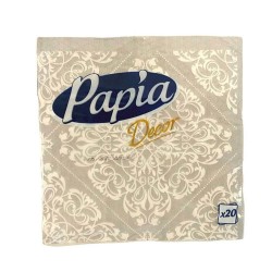 Set 20 Servetele Decorative PAPIA, 3 Straturi, 33x33 cm, Gri/Alb, Pachete Servetele Decorative, Servetele Decorative cu Modele, Servetele Evenimente si Sarbatori, Servetele Festive, Servetele Ocazii, Set Servetele Masa Decorative cu Modele