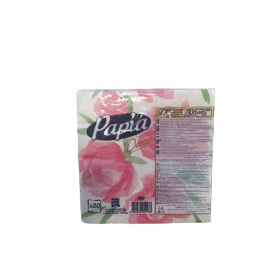 Set 20 Servetele Decorative Papia, 3 Straturi, 33x33 cm, Model Bujori, Roz, Pachete Servetele Decorative, Servetele Decorative cu Modele, Servetele Evenimente si Sarbatori, Servetele Festive, Servetele Ocazii