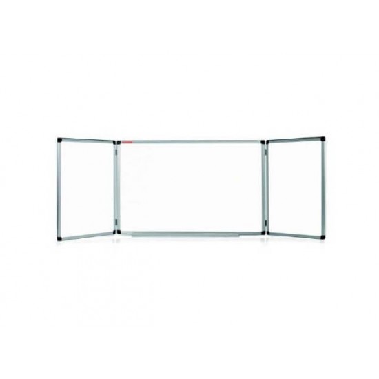 Tabla Magnetica Triptica cu Rama din Aluminiu Memoboards, 100x170cm, Tabla Magnetica pentru Prezentari, Tabla Magnetica Triptica pentru Scoala, Tabla AlbaTriptica pentru Birou, Tabla Magnetica Aluminiu