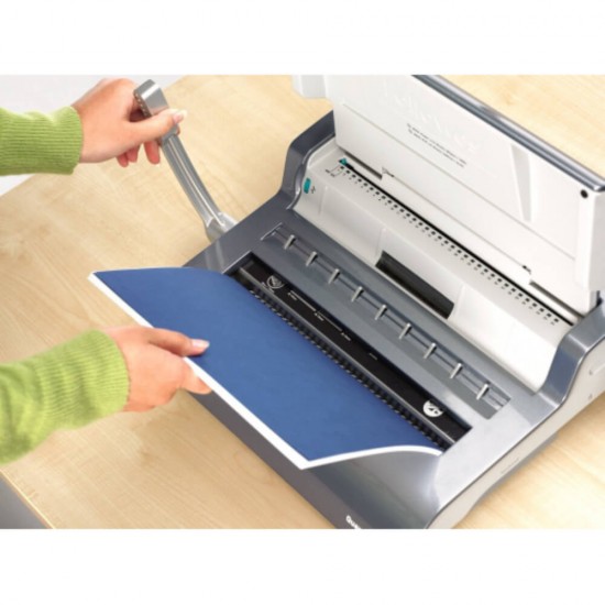 Aparat Indosariat Fellowes Quasar Wire, Manual, A4, Indosariere 130 Coli, Perforare 15 Coli, 132x470x412 mm, Aparat de Indosariat, Aparate de Indosariat, Aparat de Perforat, Aparat pentru Indosariere, Masina Indosariere