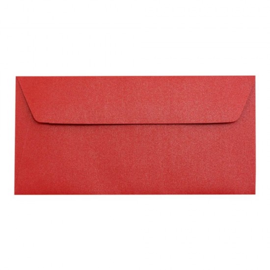 Plicuri Rosii DL DACO, 25 Buc/Set, 110x220 mm, 120 g/m², cu Clapeta Siliconica, Plic Rosu Sidefat, Plic Colorat, Plicuri cu Clapeta Siliconica, Plicuri DL cu Lipire Siliconica, Plicuri Colorate, Plicuri DL Colorate