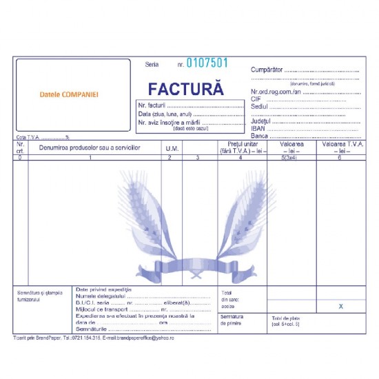 Seturi Facturi Personalizate A5 in 3 Exemplare, Tipar 1+0, Formulare Tipizate Autocopiative, Facturier Personalizat, Tipizate Personalizate, Formulare Autocopiative Personalizate