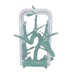Uscator cu Agatatoare, 12 Cleme, Plastic, Verde Pal, Uscator cu Cleme, Uscator 12 Cleme, Uscator cu 12 Cleme, Uscator de Haine cu Cleme, Uscator pentru Haine Mici, Uscator de Agatat, Uscator cu Carlig, Uscatoare cu Cleme, Uscatoare 12 Cleme